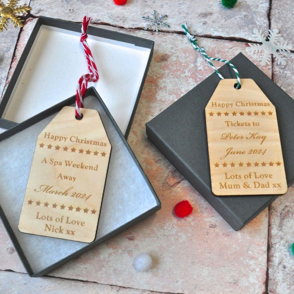 Personalised 'Christmas Gift Voucher' Wooden Gift Tag