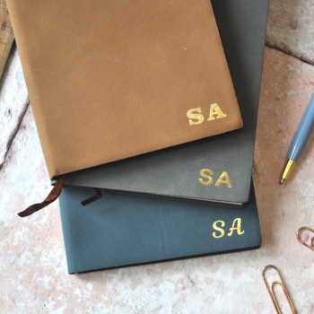 Personalised Initials Leather Notebook