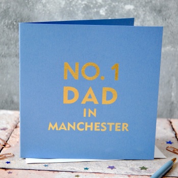 No.1 Dad Location Gold Foiled Card