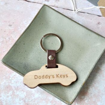 Personalised Wooden Car Keyring