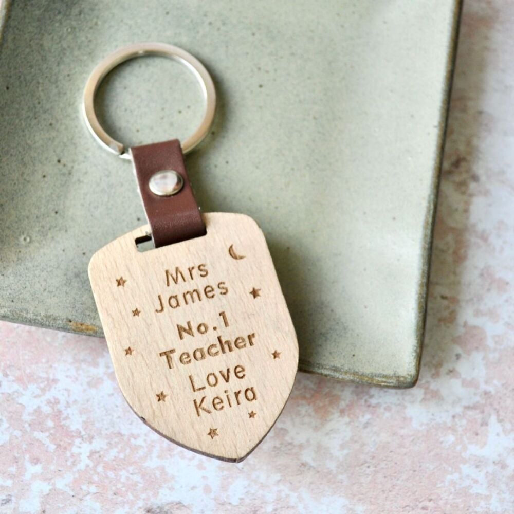 Personalised No.1 Teacher Keyring