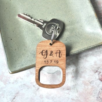 Personalised Anniversary Bottle Opener Keyring