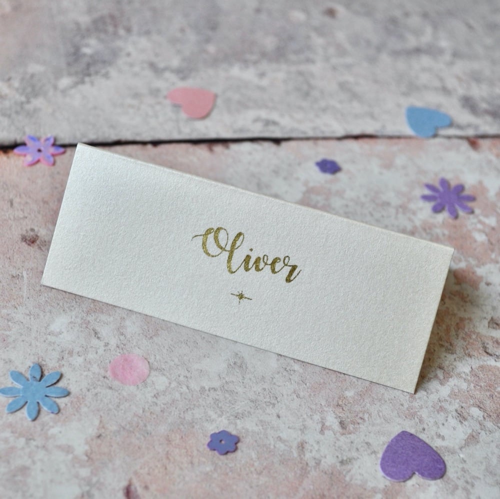 Gold Foil Star Place Cards