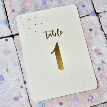 Gold Foil Star Wedding Table Cards