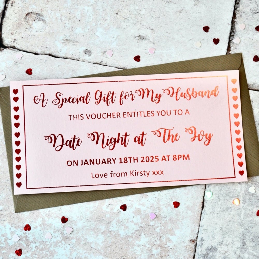 Personalised 'Date Night' Foil Gift Voucher