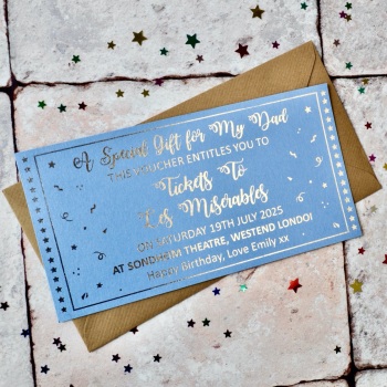Personalised Special Gift 'Theatre' Foil Gift Voucher