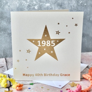 Personalised Gold Star Birthday Card