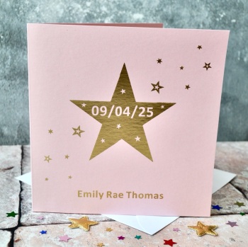 Personalised Gold Star Baby Card