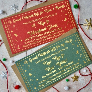 Personalised Gold Foil 'Christmas' Gift Voucher