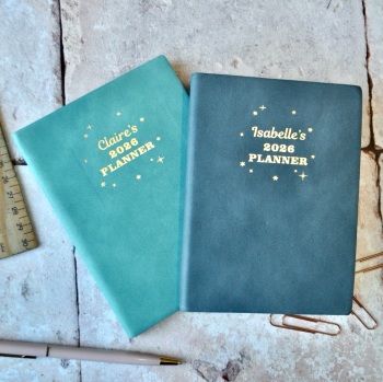 Personalised Leather Star Planner Notebook