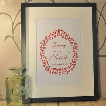Personalised Laser Cut Name And Date Artwork