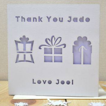 Personalised Laser Cut Thank You Present Card