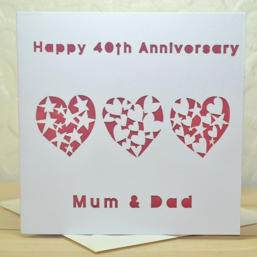 Personalised Laser Cut Anniversary Heart Card