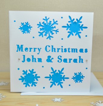 Personalised Laser Cut Snow Christmas Card