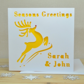 Personalised Laser Cut Reindeer Card
