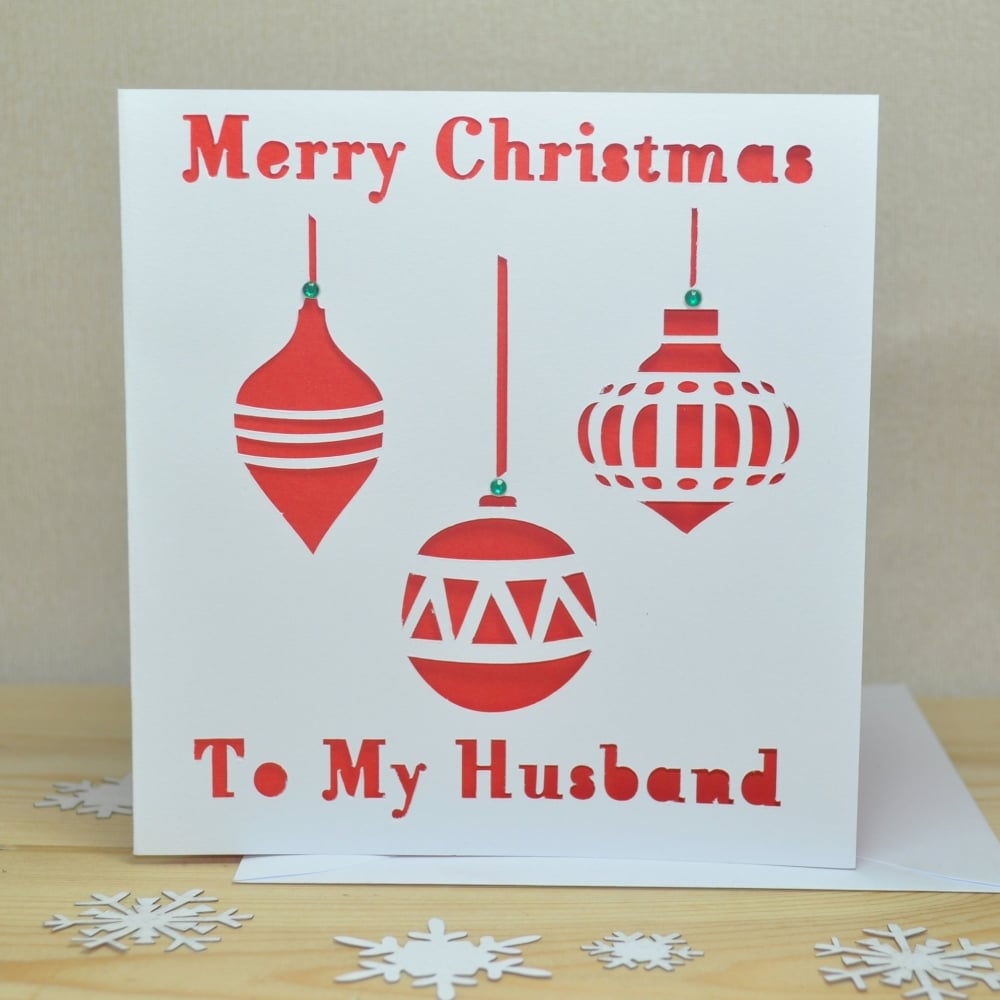 Personalised Laser Cut Bauble Christmas Card