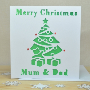 Personalised Laser Cut Christmas Tree Card