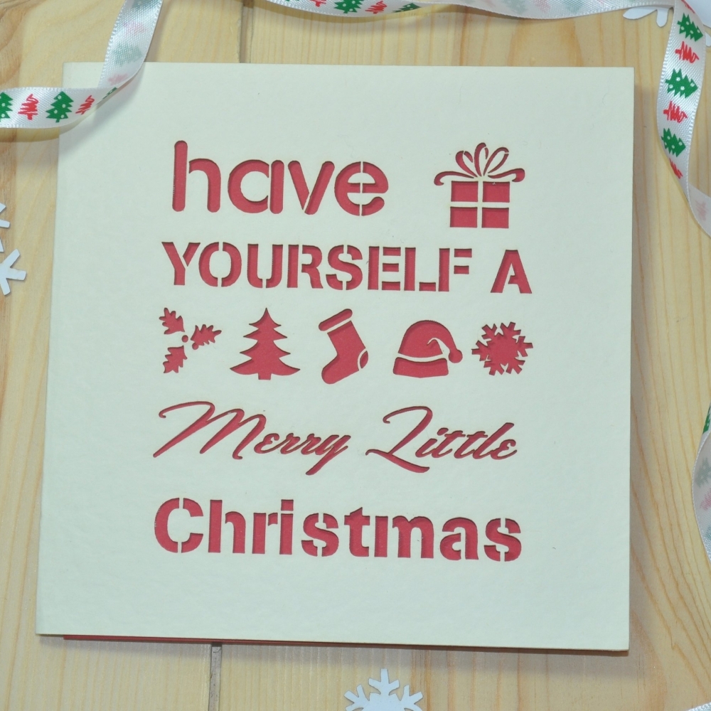 'Merry Little Christmas' Laser Cut Christmas Card