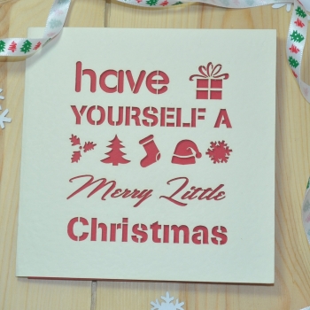 'Merry Little Christmas' Laser Cut Card