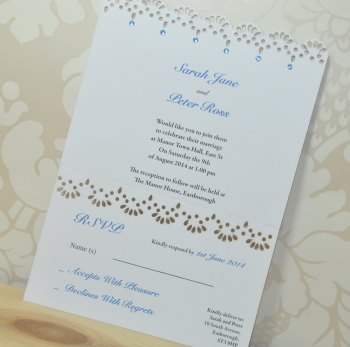 Lace Laser Cut Wedding Invitation RSVP