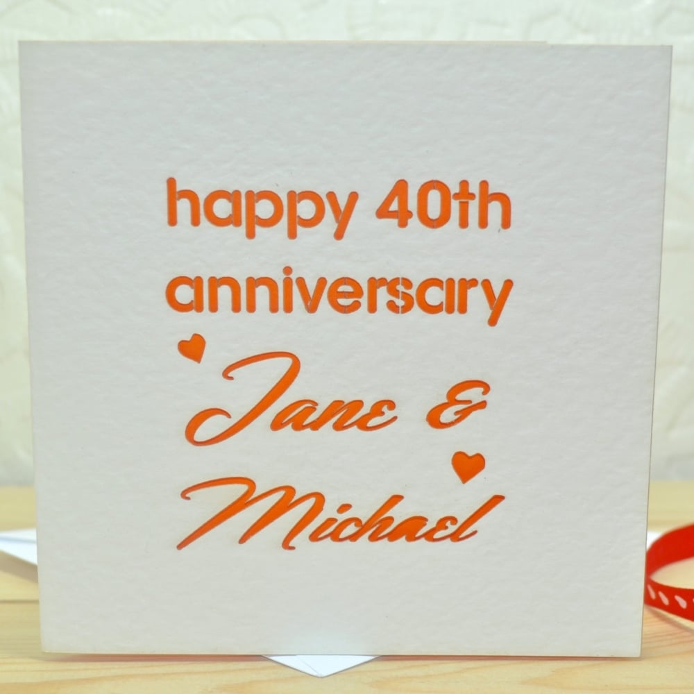 Personalised Laser Cut Anniversary Card