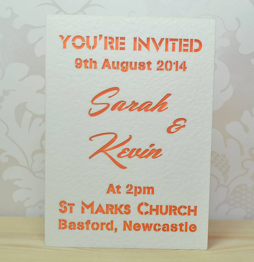 Laser Cut You're Invited Wedding Invitation