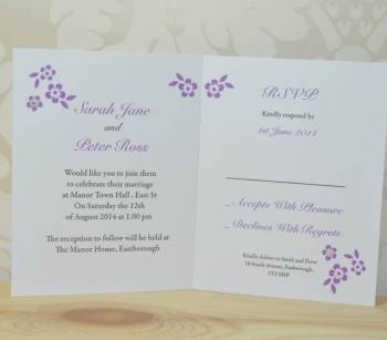 Flower Wedding Invitation And RSVP