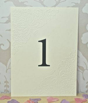 Butterfly Embossed Wedding Table Cards