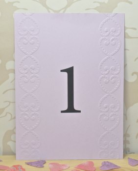 Lace Heart Embossed Wedding Table Cards