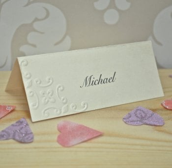 Ornamental Embossed Wedding Place Card