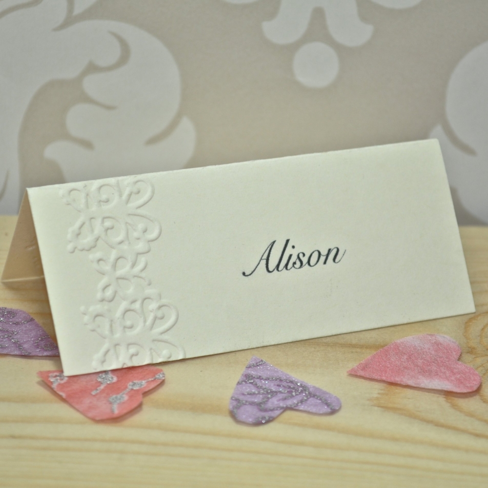Butterfly Embossed Wedding Place Cards