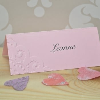 Vintage Lace Embossed Wedding Place Cards