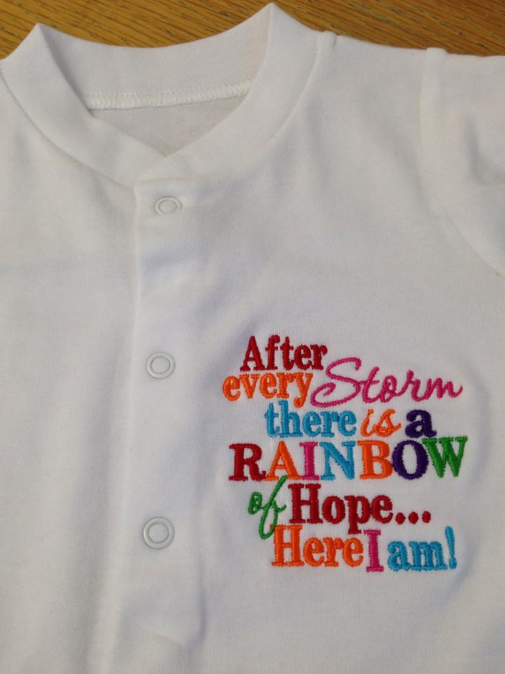 After every storm theirs a rainbow of hope.... here i am! White baby grow