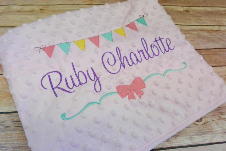Personalised banner cream blanket