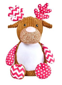 Personalised pink reindeer cubbie