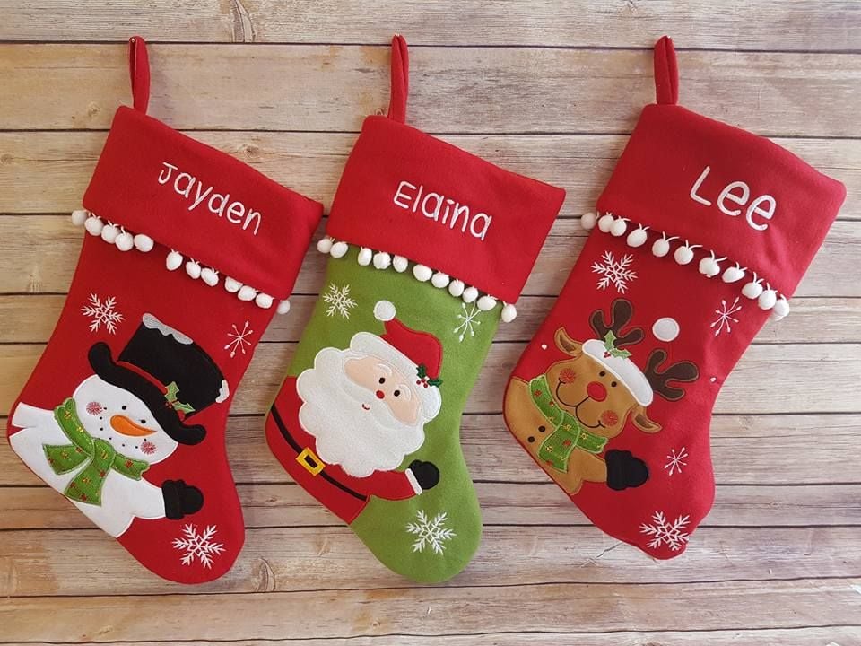 Personalised santa, reindeer and stockings stockings