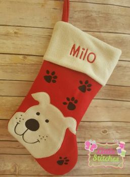 Personalised dog christmas stocking