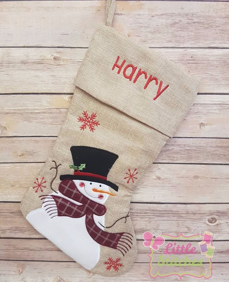 Personalised deluxe snowman stocking