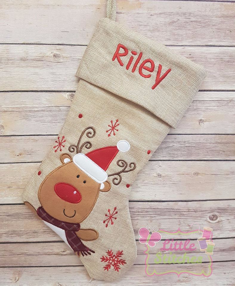 Personalised deluxe reindeer stocking