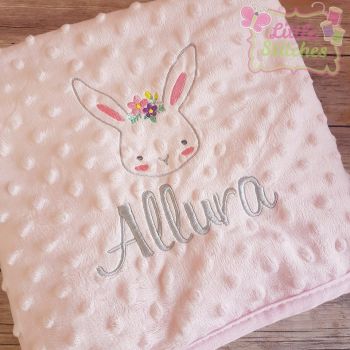 Personalised bunny bobble style blanket