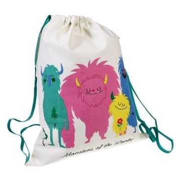 Personalised monster drawstring bag