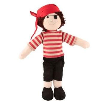 Personalised red pirate Rag doll