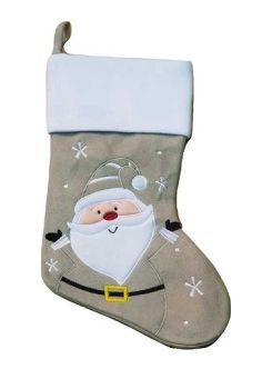 Personalised santa grey stocking