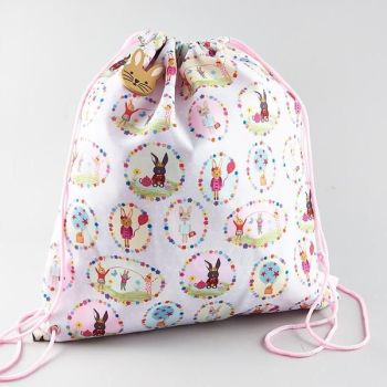Personalised bunny drawstring bag