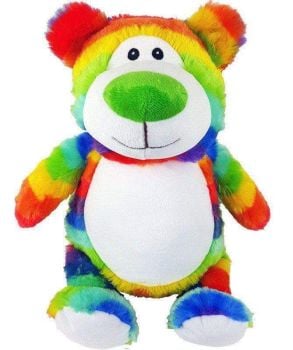 Personalised rainbow bear cubbie