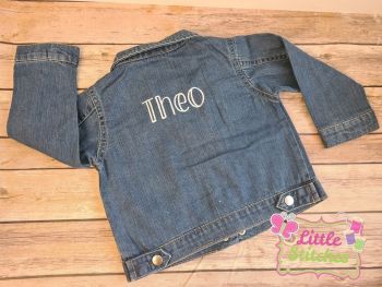 Personalised denim jacket with just name