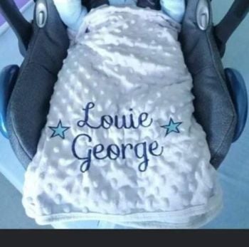 Personalised grey star bobble style blanket