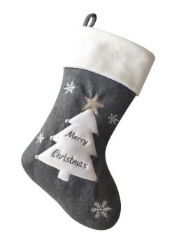 Personalised grey tree stocking