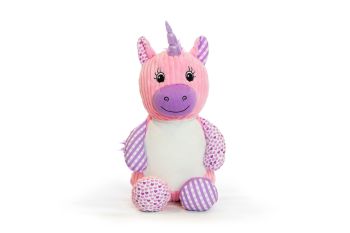 Personalised pink Harlequin unicorn cubbie