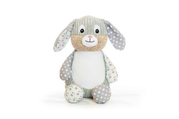 Personalised grey floral bunny Cubbie